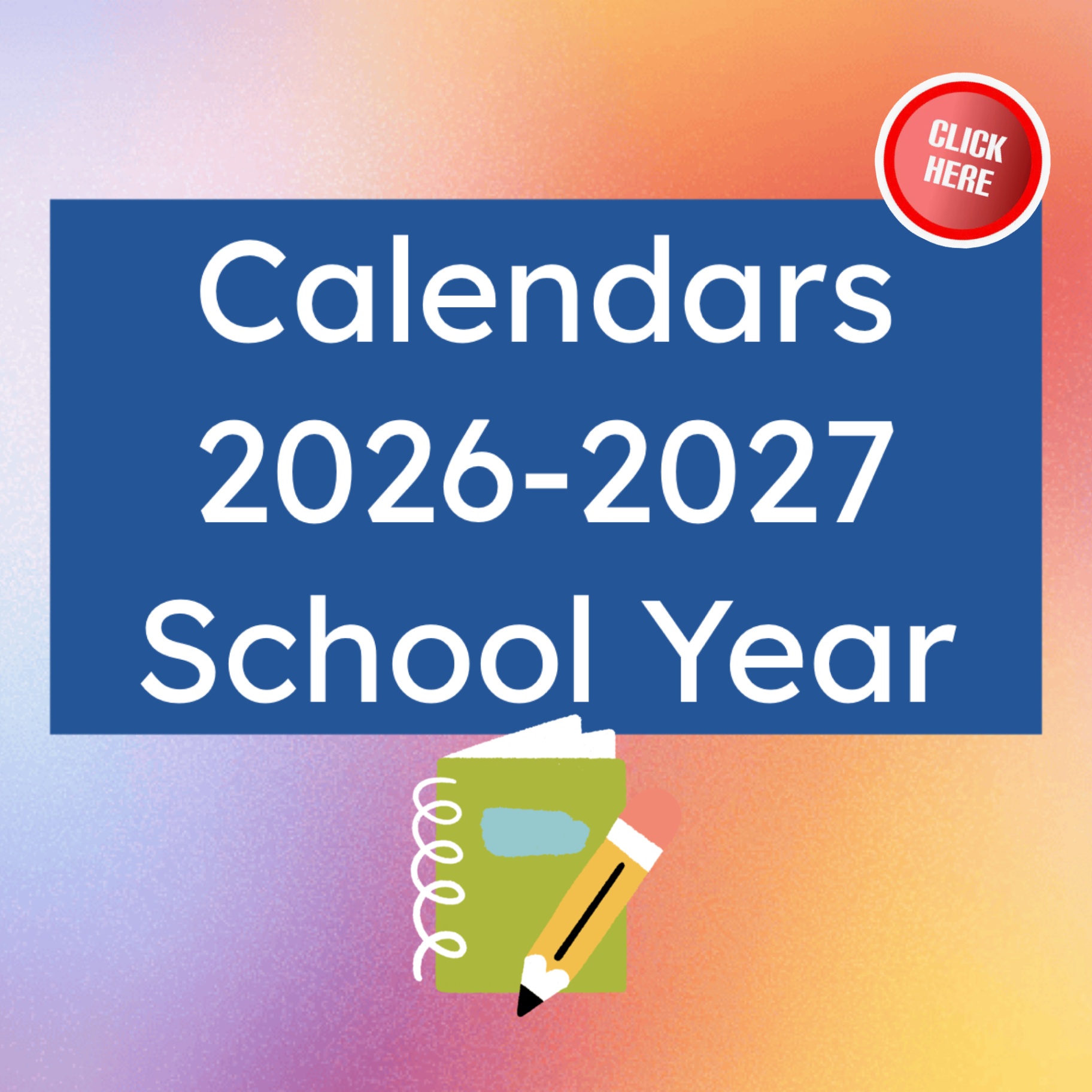 School Calendars with dates for holidays, half days, progress reports, term endings and MORE